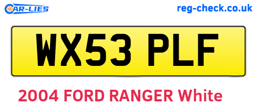 WX53PLF are the vehicle registration plates.