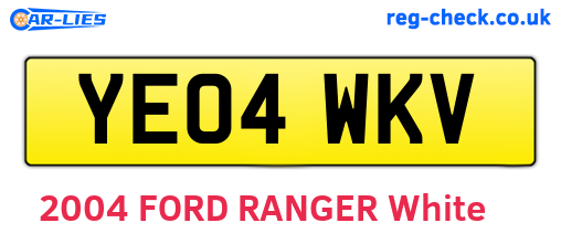 YE04WKV are the vehicle registration plates.