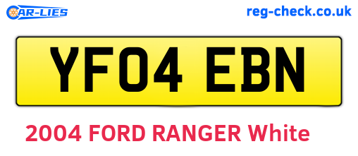 YF04EBN are the vehicle registration plates.