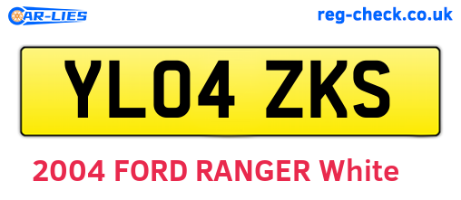 YL04ZKS are the vehicle registration plates.