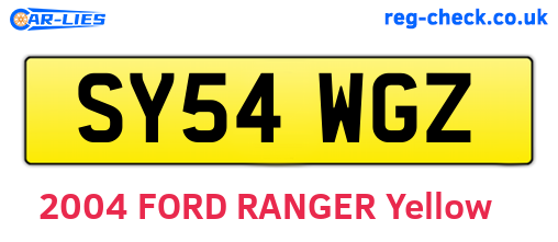 SY54WGZ are the vehicle registration plates.