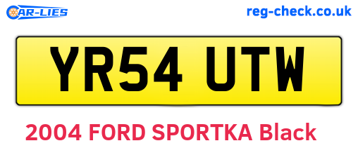 YR54UTW are the vehicle registration plates.