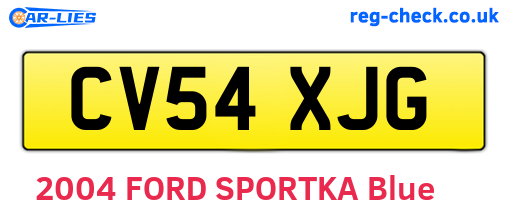 CV54XJG are the vehicle registration plates.