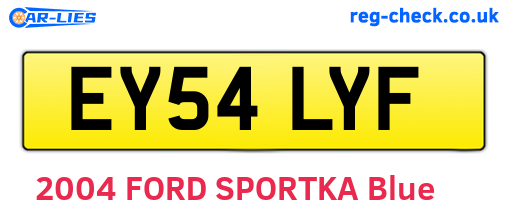EY54LYF are the vehicle registration plates.