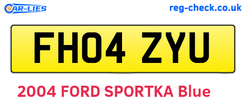 FH04ZYU are the vehicle registration plates.