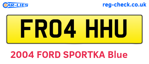 FR04HHU are the vehicle registration plates.
