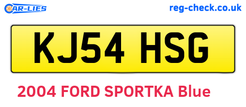 KJ54HSG are the vehicle registration plates.