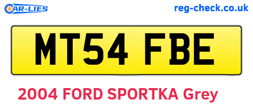 MT54FBE are the vehicle registration plates.