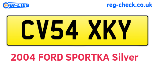 CV54XKY are the vehicle registration plates.