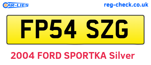 FP54SZG are the vehicle registration plates.