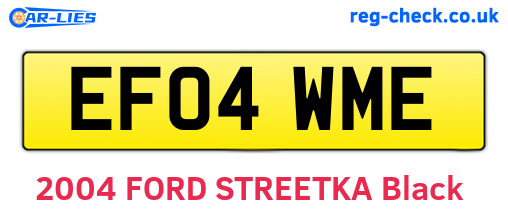 EF04WME are the vehicle registration plates.