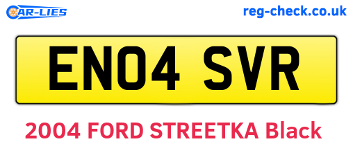 EN04SVR are the vehicle registration plates.
