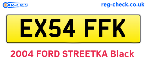 EX54FFK are the vehicle registration plates.