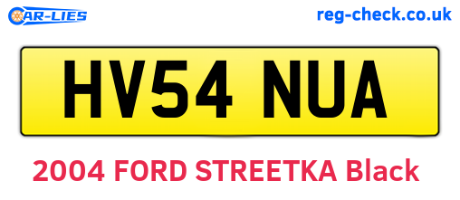 HV54NUA are the vehicle registration plates.