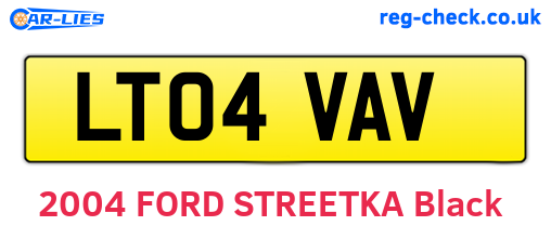 LT04VAV are the vehicle registration plates.