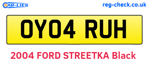 OY04RUH are the vehicle registration plates.