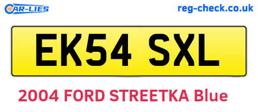 EK54SXL are the vehicle registration plates.