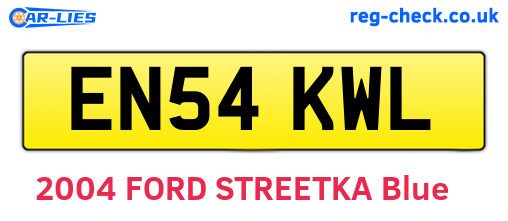 EN54KWL are the vehicle registration plates.