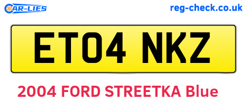ET04NKZ are the vehicle registration plates.