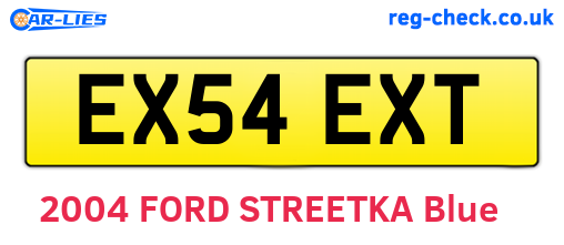 EX54EXT are the vehicle registration plates.