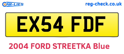 EX54FDF are the vehicle registration plates.