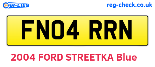 FN04RRN are the vehicle registration plates.