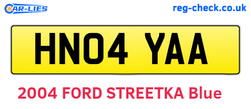 HN04YAA are the vehicle registration plates.