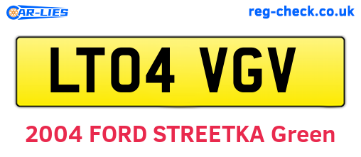 LT04VGV are the vehicle registration plates.