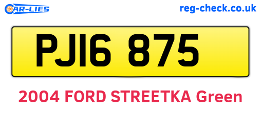 PJI6875 are the vehicle registration plates.