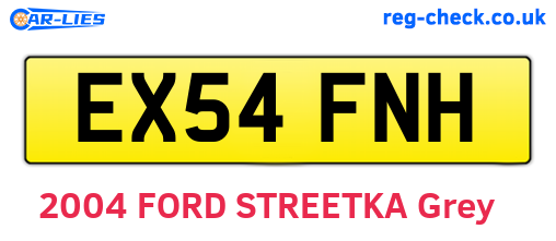 EX54FNH are the vehicle registration plates.