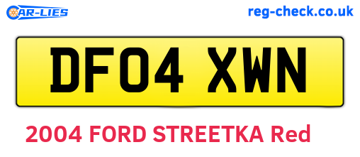 DF04XWN are the vehicle registration plates.