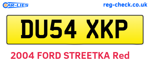 DU54XKP are the vehicle registration plates.