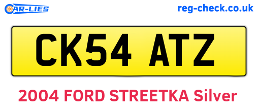 CK54ATZ are the vehicle registration plates.
