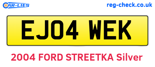 EJ04WEK are the vehicle registration plates.