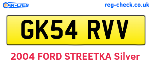 GK54RVV are the vehicle registration plates.