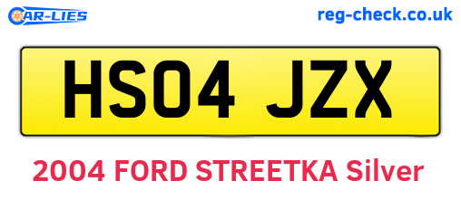 HS04JZX are the vehicle registration plates.