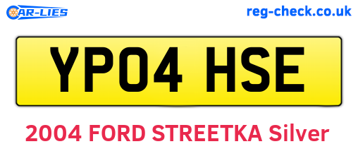 YP04HSE are the vehicle registration plates.