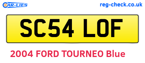 SC54LOF are the vehicle registration plates.