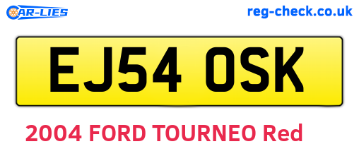 EJ54OSK are the vehicle registration plates.