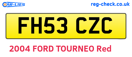 FH53CZC are the vehicle registration plates.
