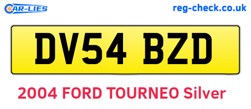 DV54BZD are the vehicle registration plates.