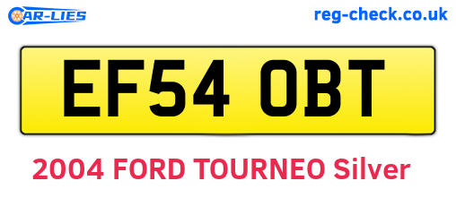 EF54OBT are the vehicle registration plates.