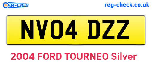 NV04DZZ are the vehicle registration plates.