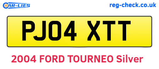 PJ04XTT are the vehicle registration plates.