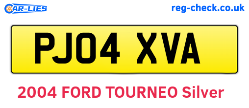 PJ04XVA are the vehicle registration plates.