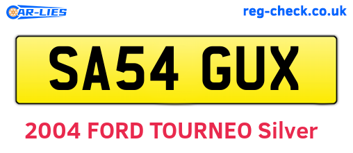 SA54GUX are the vehicle registration plates.