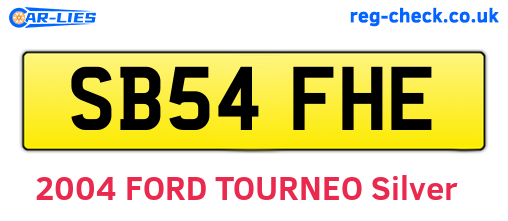 SB54FHE are the vehicle registration plates.