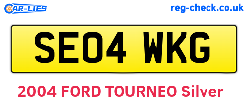 SE04WKG are the vehicle registration plates.