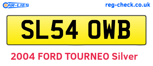 SL54OWB are the vehicle registration plates.