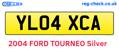 YL04XCA are the vehicle registration plates.